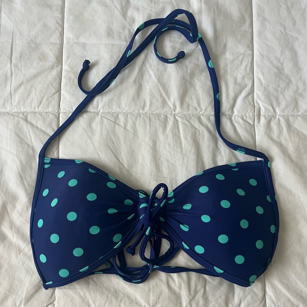 La Vie en Rose blue polka dot bathing suit top